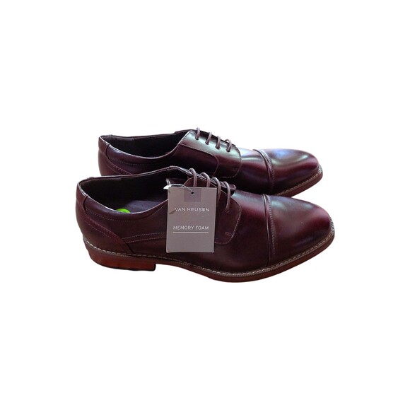 Van Heusen Gable Oxford 9.5M Men\'s Dark Brown Cap Toe Lace Up Old Money Shoes main image 3